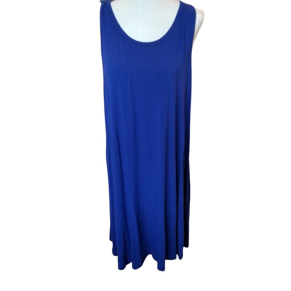 A New Day Tank Shirt Dress Size XL Womens Solid Blue Casual Beach Vacation